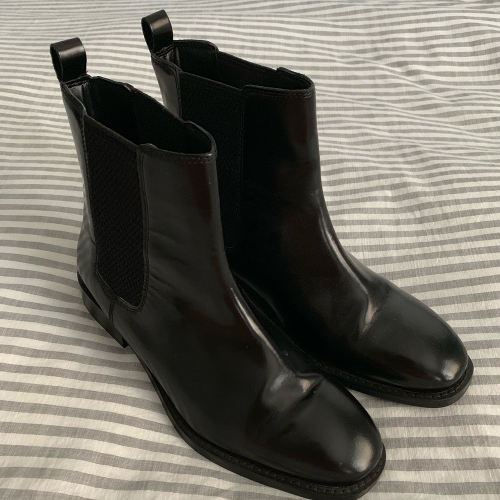 ASOS Black Patent Leather Chelsea Boots